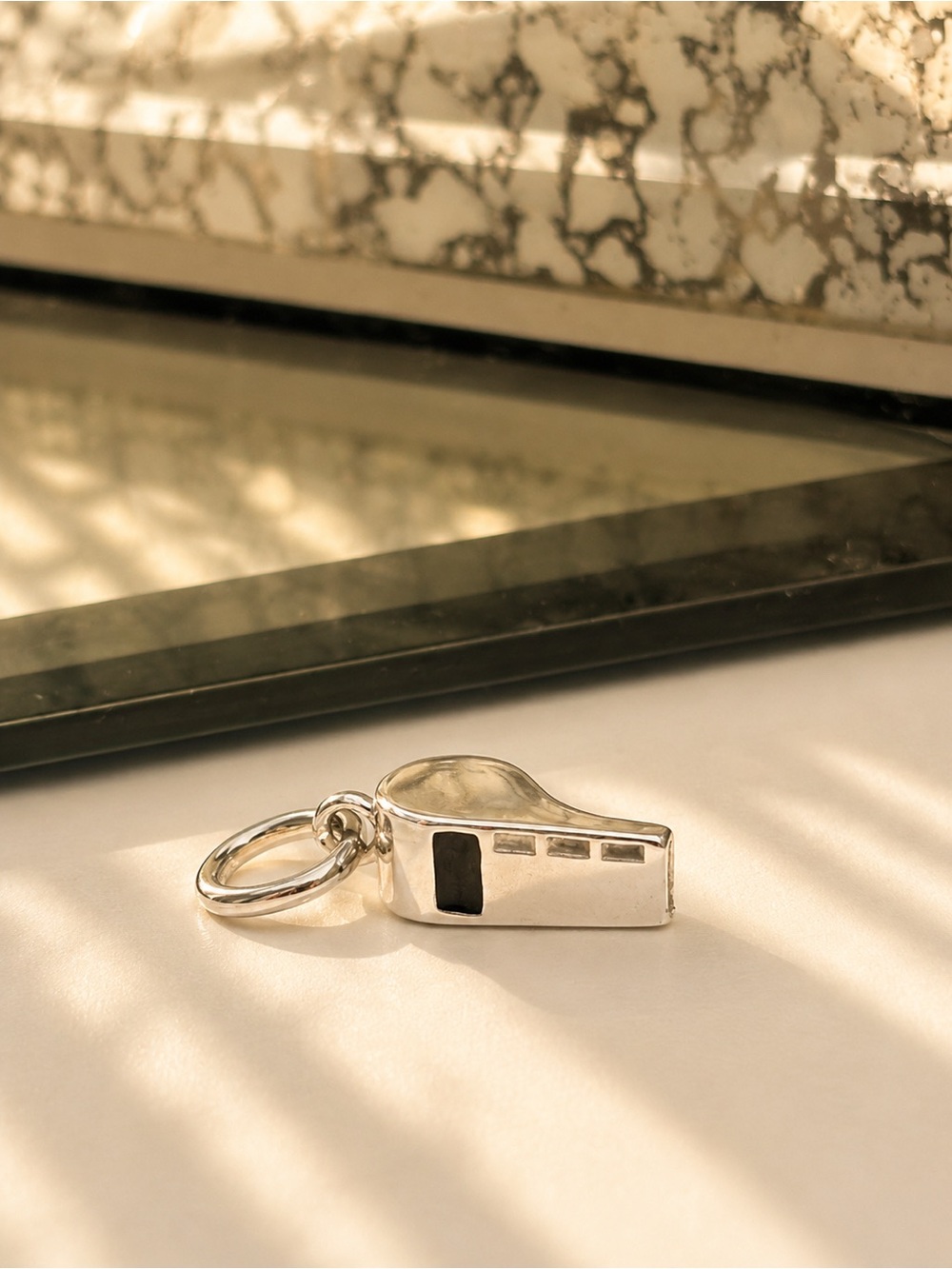 Silver Whistle Charm for Bracelets or Necklaces